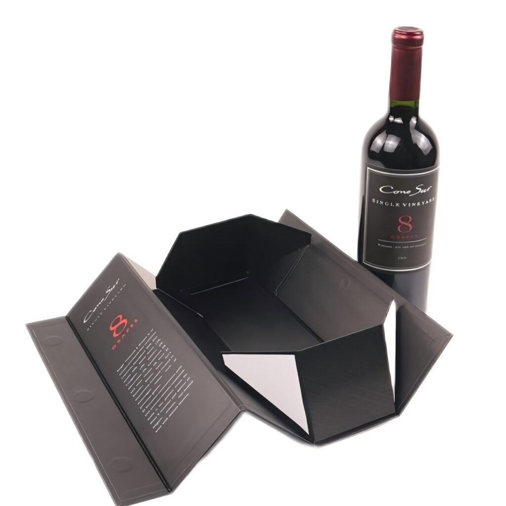 Custom folding rigid wine packaging