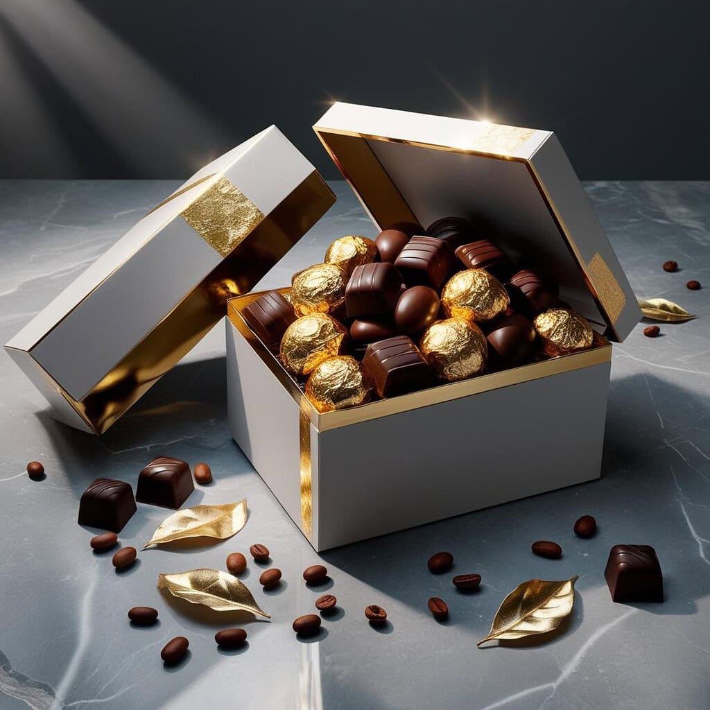 elegant chocolate box presentation