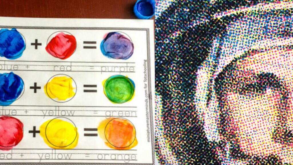Mezcla de colores y tecnología de medios tonos
