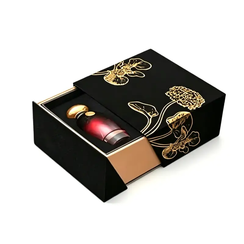 Asymmetric sliding drawer perfume box