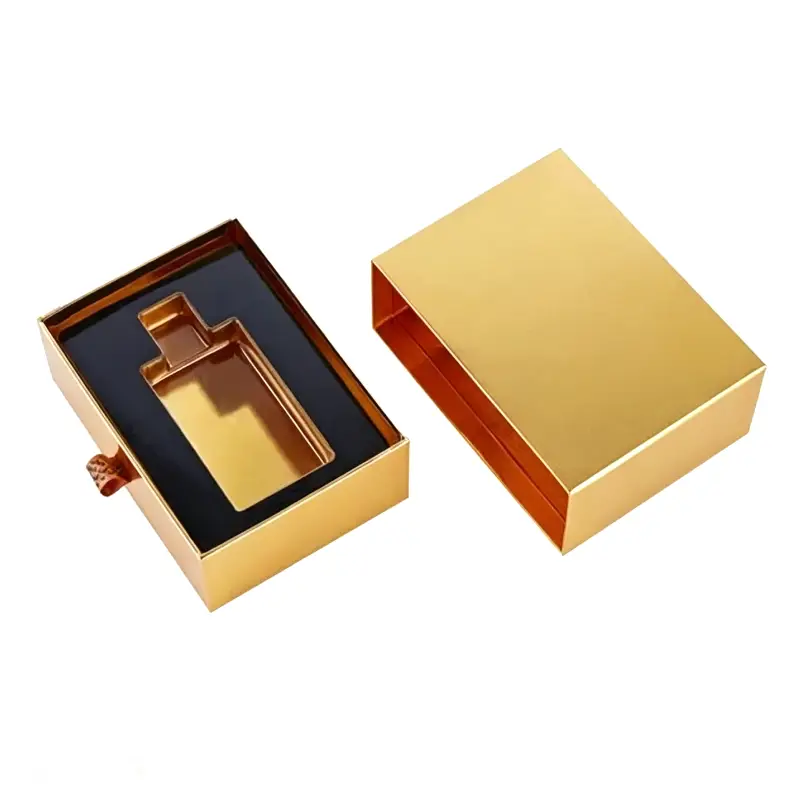 Glossy Gold Metallic Drawer Perfume Box