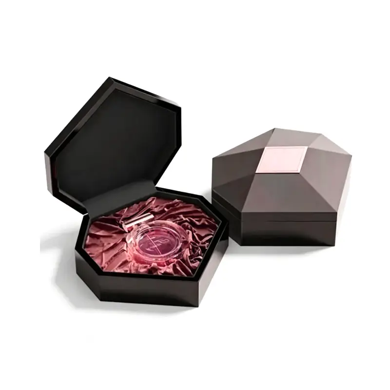 Luxury black octagonal diamond perfume gift box