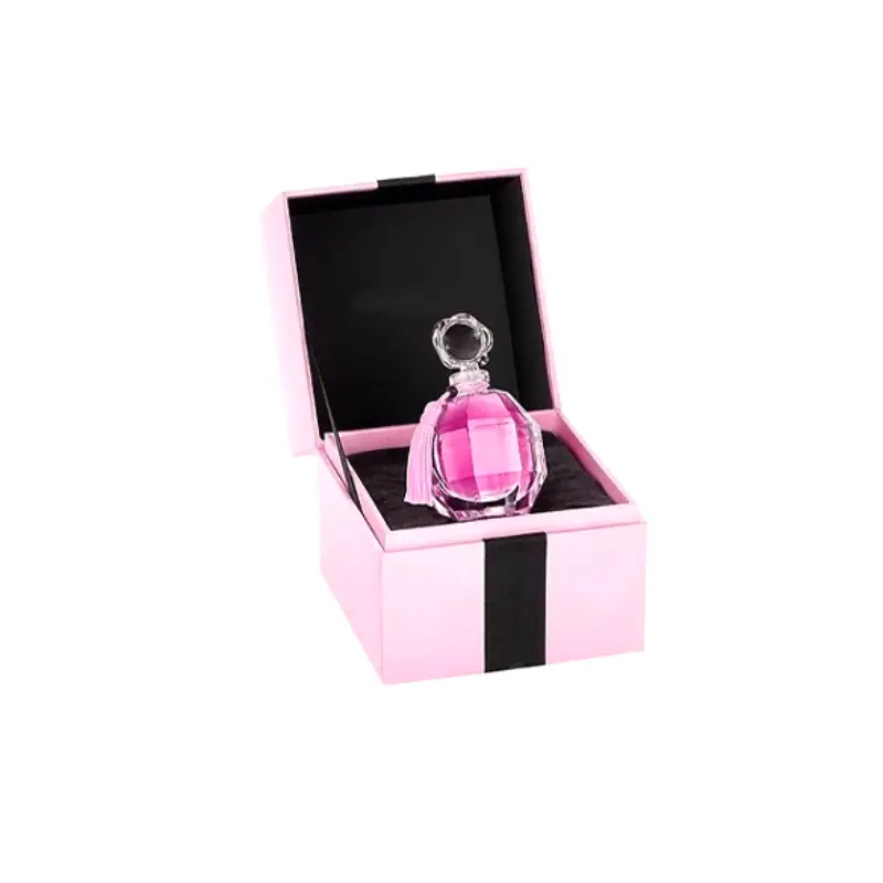 black and pink perfume box