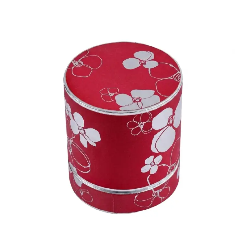 cylindrical red perfume box