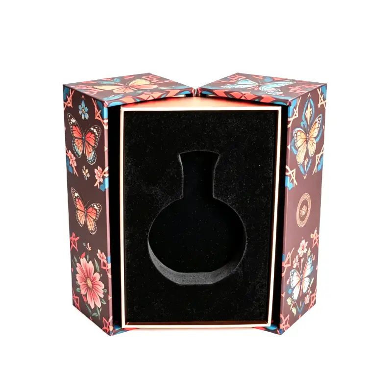 double door open perfume box with foam insert