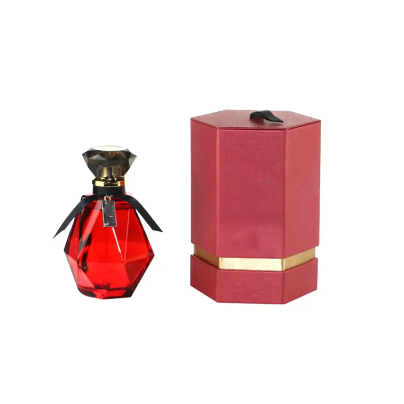 hexagon red perfume box