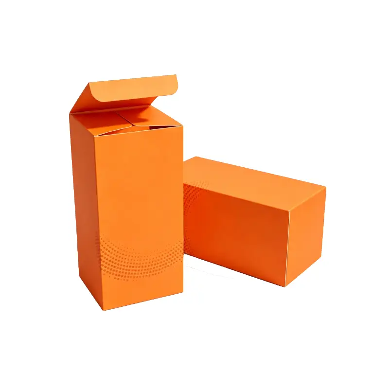 orange foldable perfume paper boxes blank