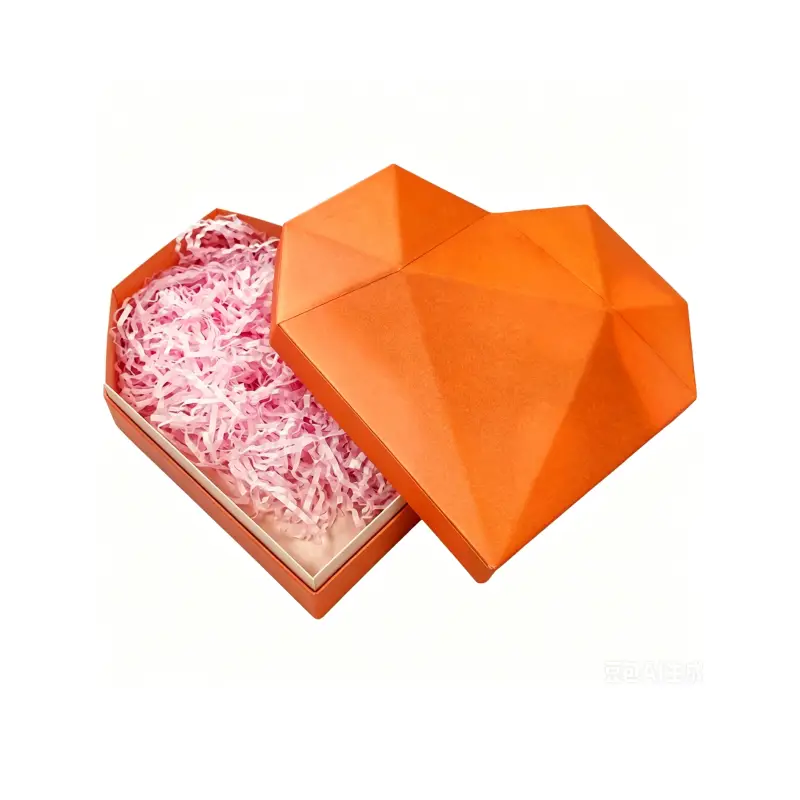 orange heart shape perfume box
