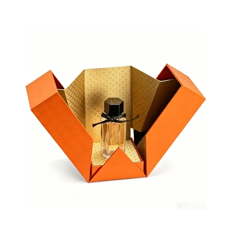 orange middle open perfume box