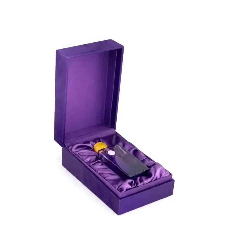 purple perfume box with inserts