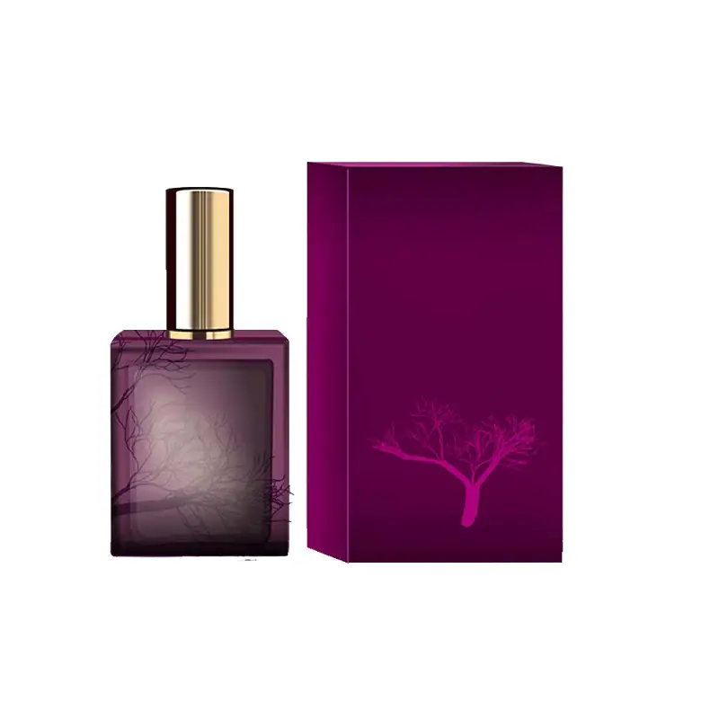rectangular purple perfume box
