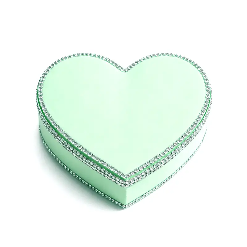 rhinestone heart shaped perfume box