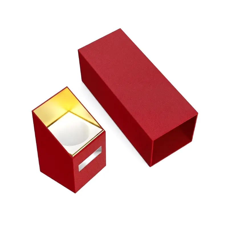 slanted red perfume box