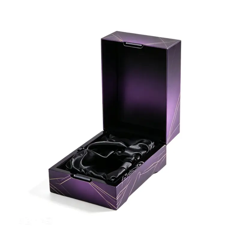 Hinged flip top rigid men perfume box