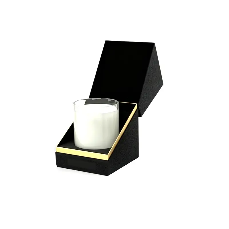 Slant front magnetic rigid candle box