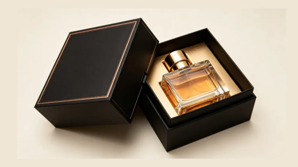 black perfume box design