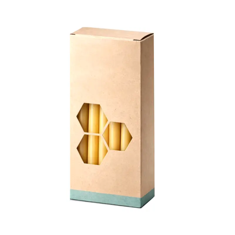 custom taper candle box with honeycomb window