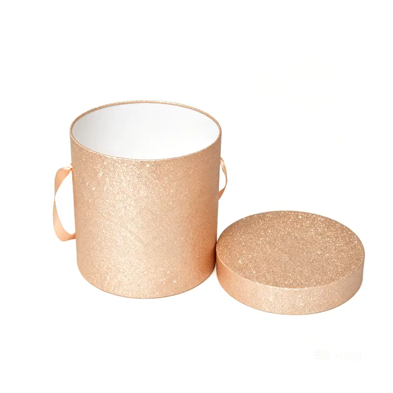glitter round candle box
