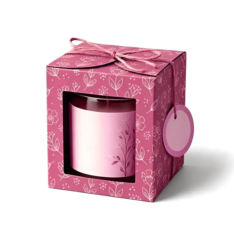 kraft candle box with window