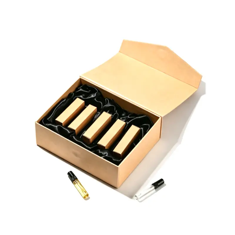kraft flip lid perfume sample gift box