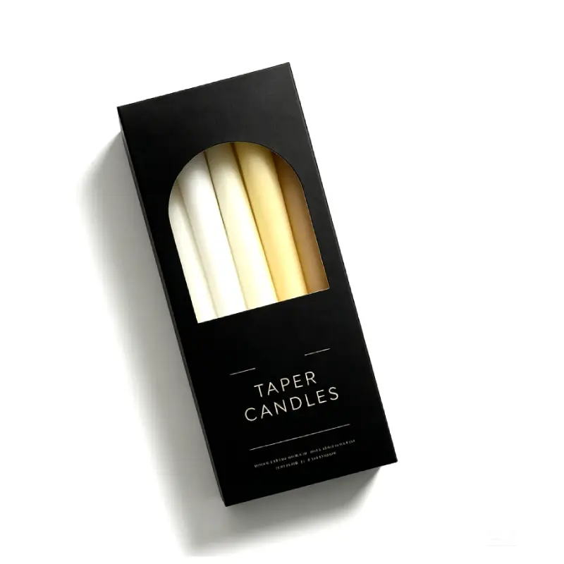 kraft taper candle box with arched window