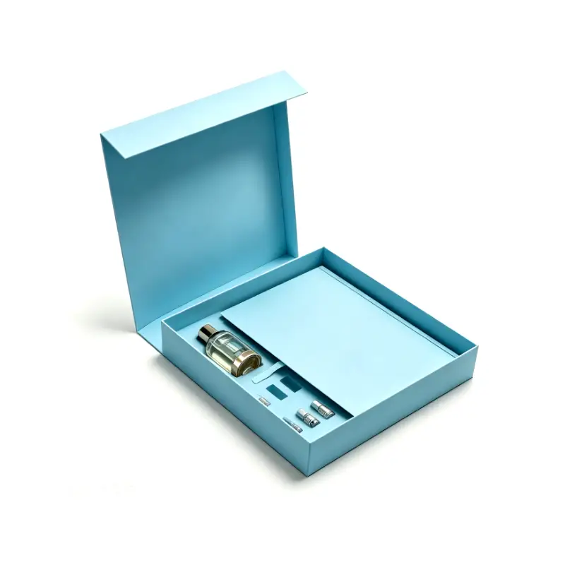light blue perfume gift box