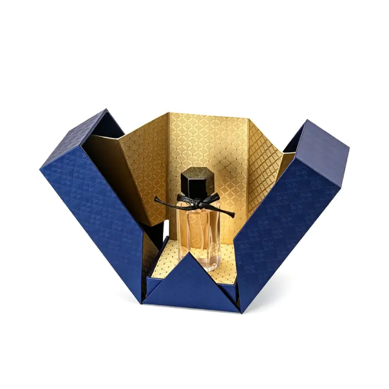 multi double door fold out rigid perfume packaging box