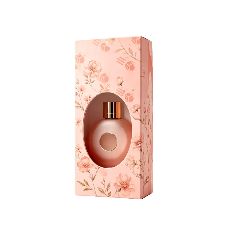 rigid paper perfume box with oval window