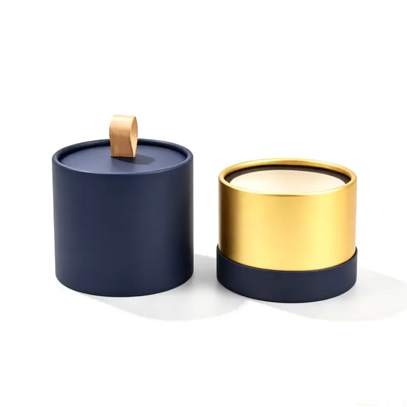 round candle box with handle
