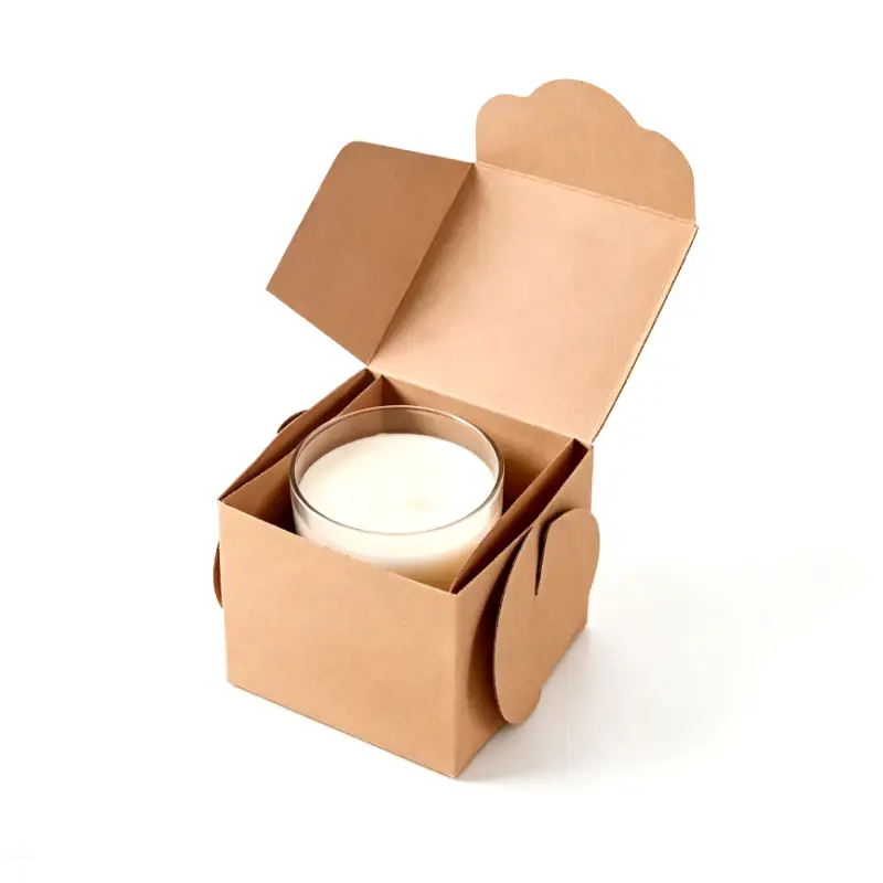 side tab lock kraft candle jar box