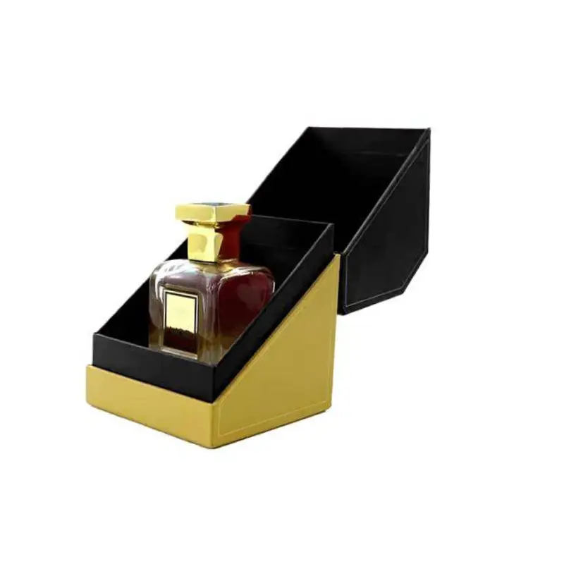 slant open luxury gold perfume gift box
