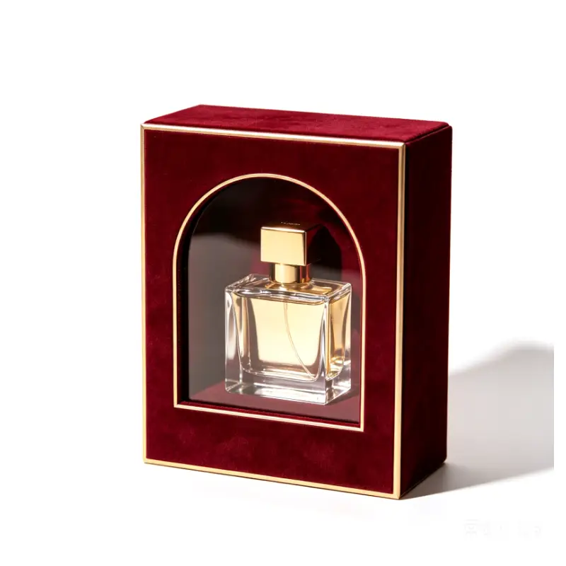 velvet magnetic perfume gift box with arched window