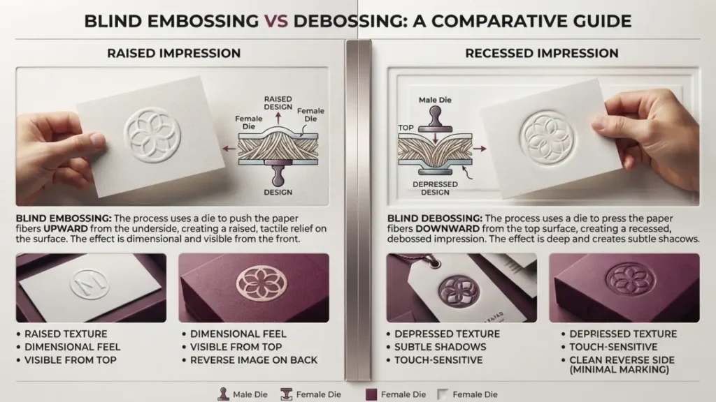 blind embossing vs debossing