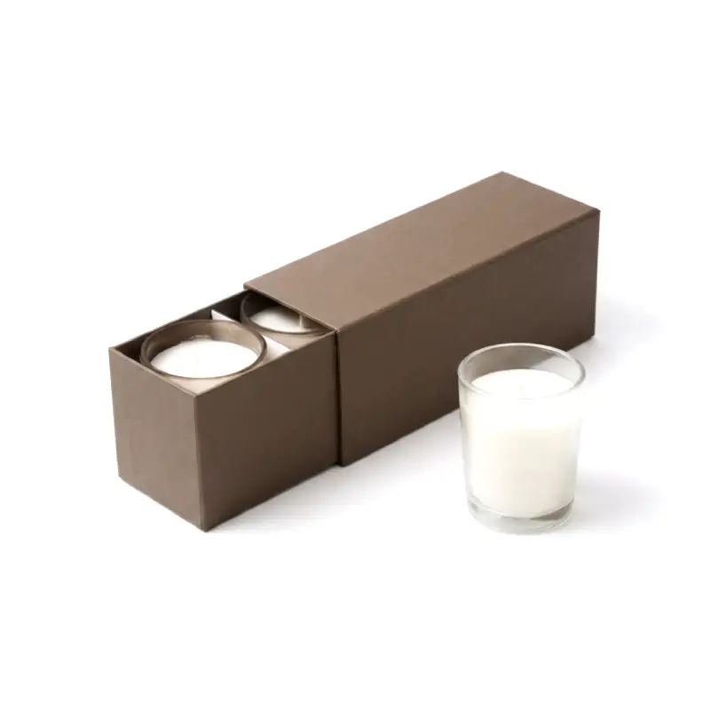 brown drawer candle box
