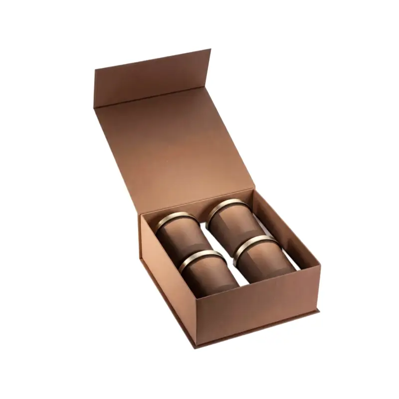 brown magnetic candle box