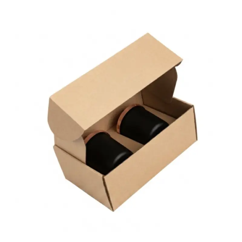 brown mailer candle box