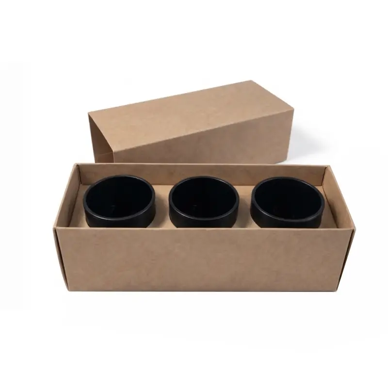 brown votive candle box
