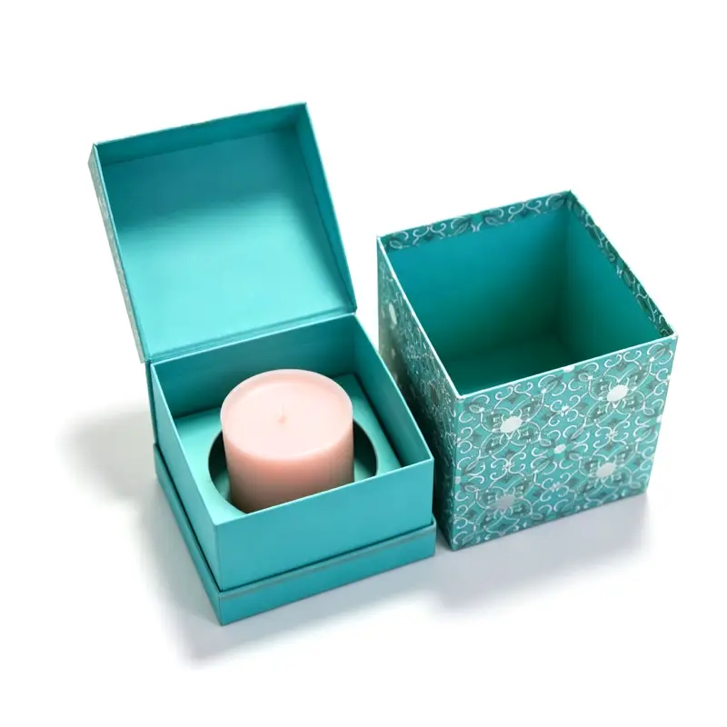 boîte carrée sur mesure pour bougies avec insert