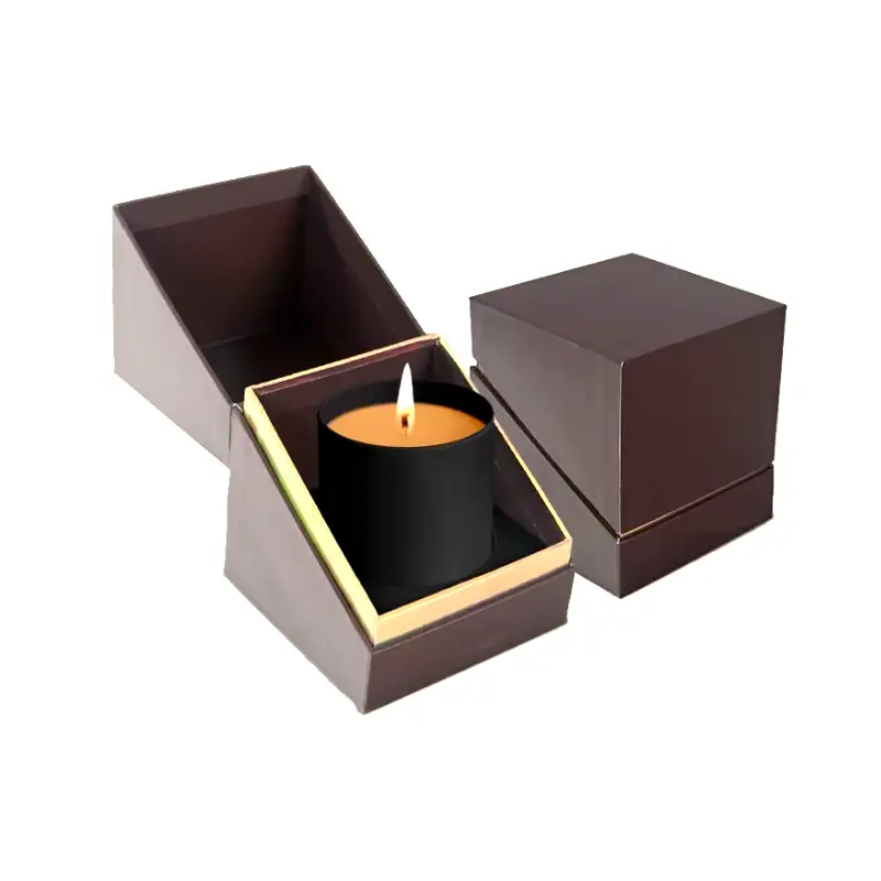boîte à bougies à couvercle rabattable avec insert en mousse