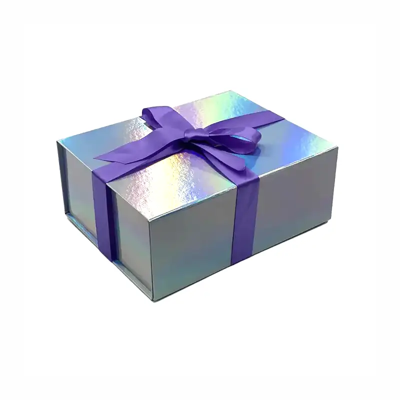 holographic candle box with bow