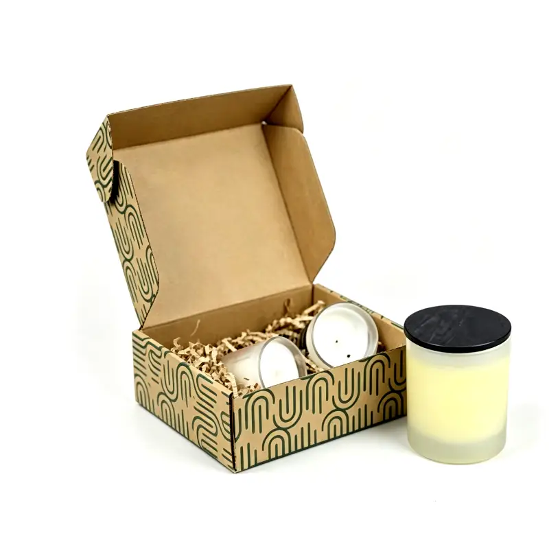 boîte à bougies en papier kraft avec insert
