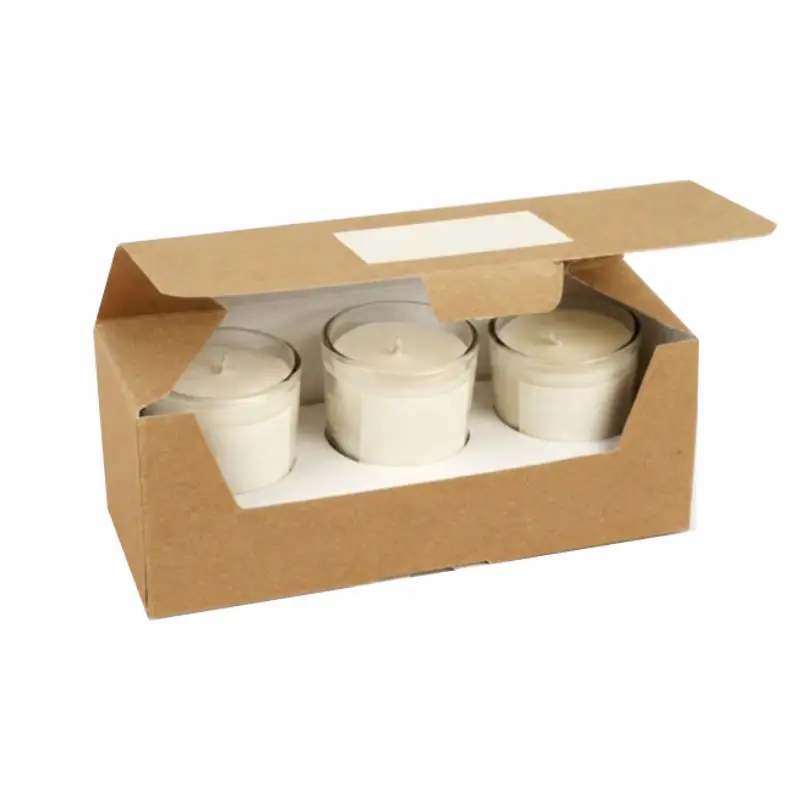 kraft votive candle set box