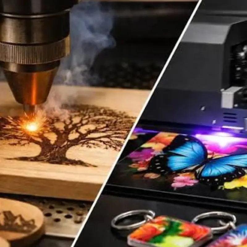 uv printing vs laser engraving