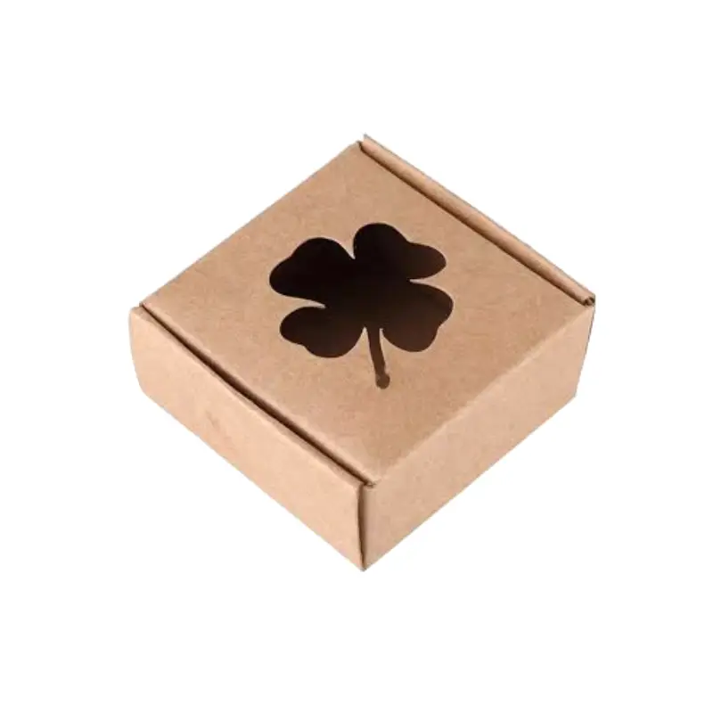 kraft soap box with flower window